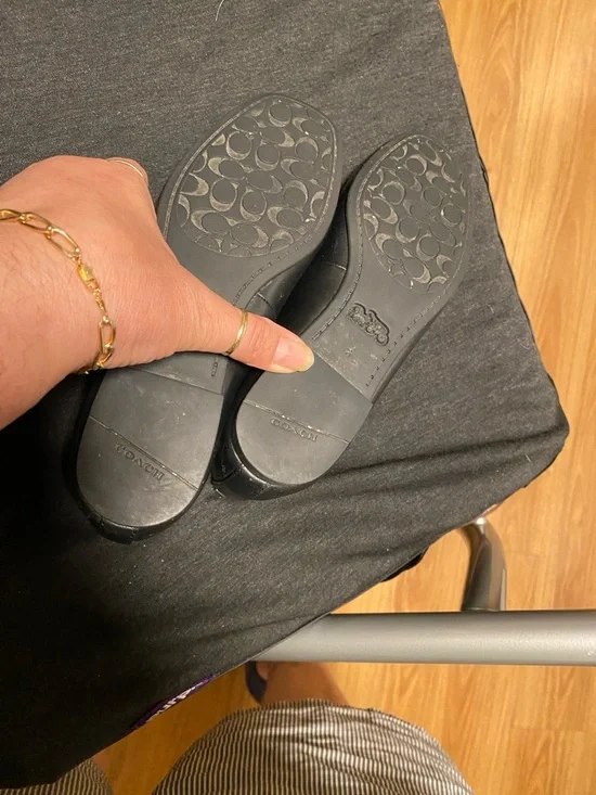 COACH Black Leather Round-Toe Ballet Flats - Picture 7 of 7